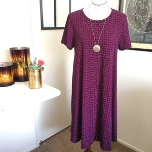 LuLaRoe Carly Dress in Navy and Pink